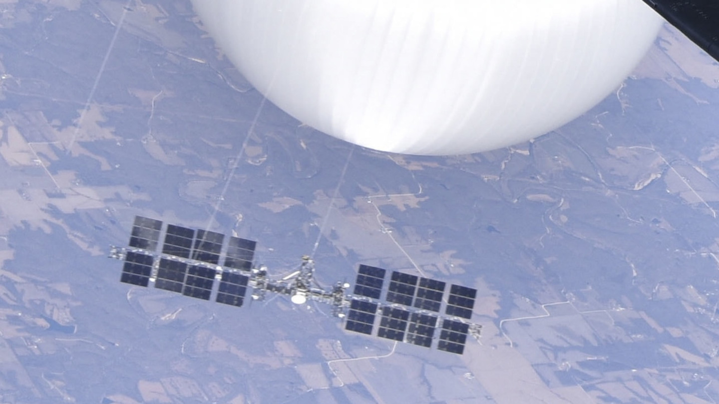 Aerial photo of a suspected Chinese surveillance balloon over the U.S. on Feb. 2, 2023